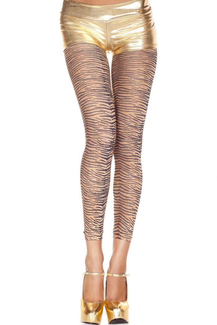 Music Legs Tiger-print-opaque-leggings  Footles Panyhose 2018 | Pantyhose Library